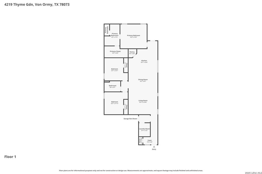 2D floor plan layout of this home in Preserve at Medina, Von Ormy, TX (Image 4).