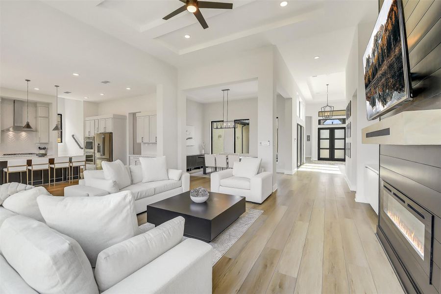 Furnished interior view inside a new home in Bridgeland 45', 50', 70', Cypress (Image 29). Furnished interior view inside a new home in Bridgeland 45', 50', 70', Cypress (Image 29).