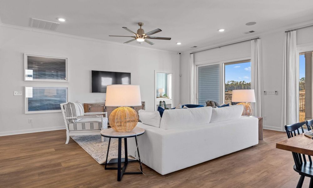 Representative furnished interior of a home built from the The Longboard by Chesapeake Homes in Bridgewater - Shorehaven Village, Little River (Image 28).