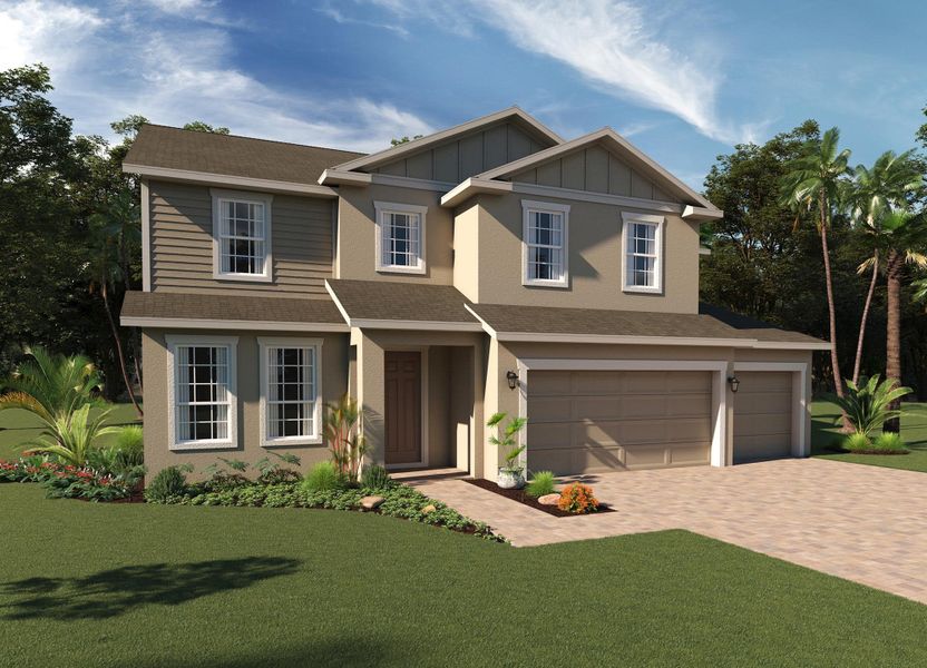 Elevation 2 with Optional Siding | Exbury Executive | New Homes in Florida | Landsea Homes