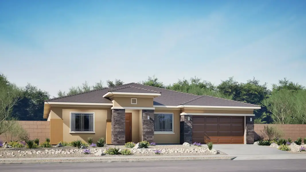 Home exterior render desert prairie Home exterior render desert prairie