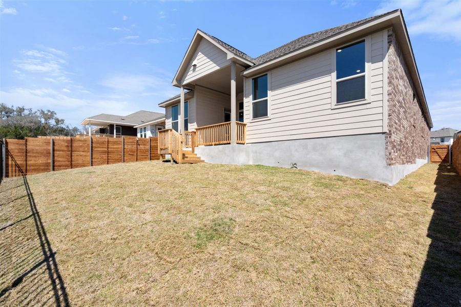 Exterior details and patio area of a home in The Trails at Carmel, Pflugerville (Image 3).