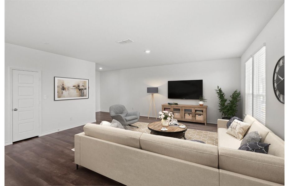 Representative furnished interior of a home built from the Monroe by Centex in Lily Springs, Seguin (Image 8). Representative furnished interior of a home built from the Monroe by Centex in Lily Springs, Seguin (Image 8).