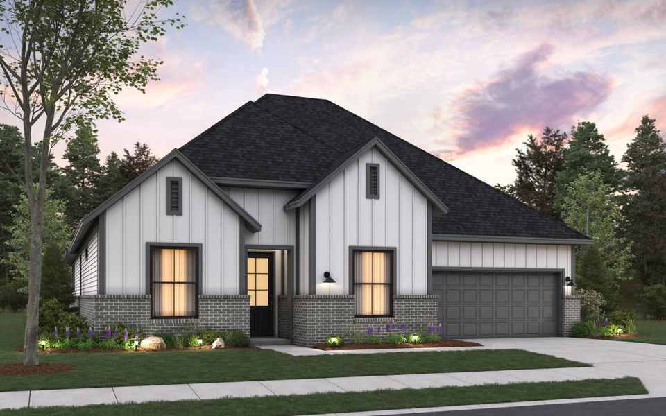 Representative exterior photo of a completed home built from the Alamo by HistoryMaker Homes in Hunters Crossing 60s, Sealy, TX (Image 18). Representative exterior photo of a completed home built from the Alamo by HistoryMaker Homes in Hunters Crossing 60s, Sealy, TX (Image 18).