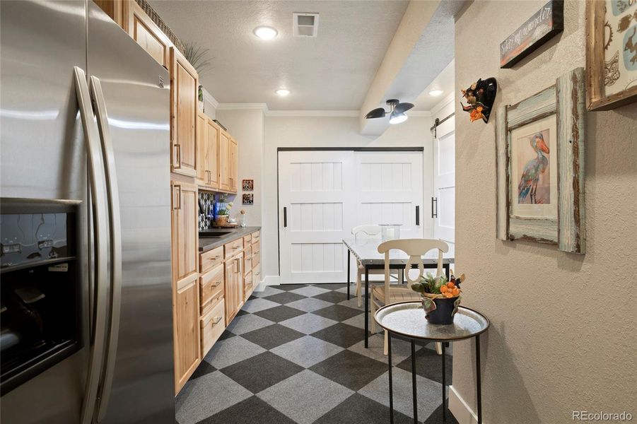 Partial kitchen in the basement