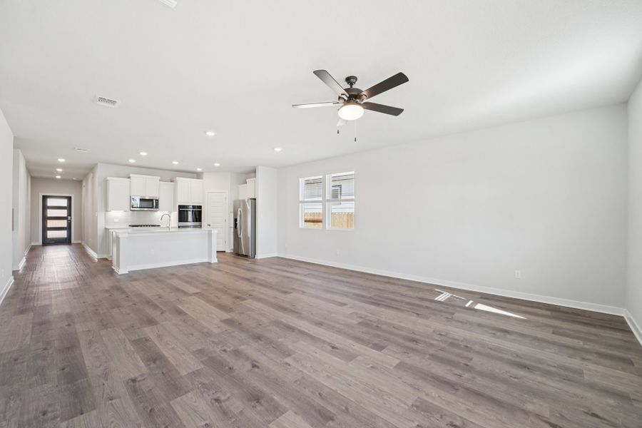 A large empty living room.
