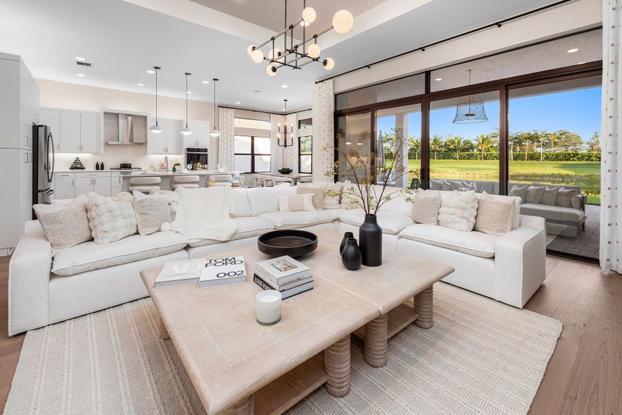 Furnished interior in a model home at Valencia Del Mar in Boynton Beach (Image 39).
