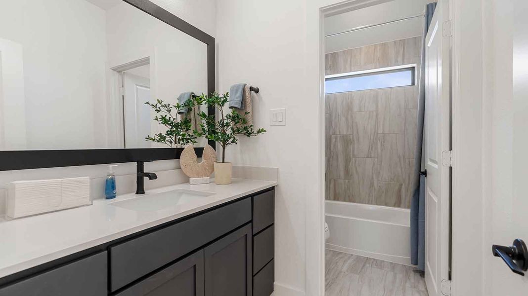 Representative furnished interior of a home built from the Positano by D.R. Horton in Friendswood Trails, Friendswood (Image 26).