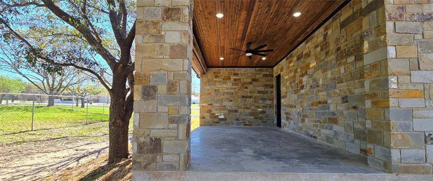 View of patio / terrace featuring ceiling fan View of patio / terrace featuring ceiling fan