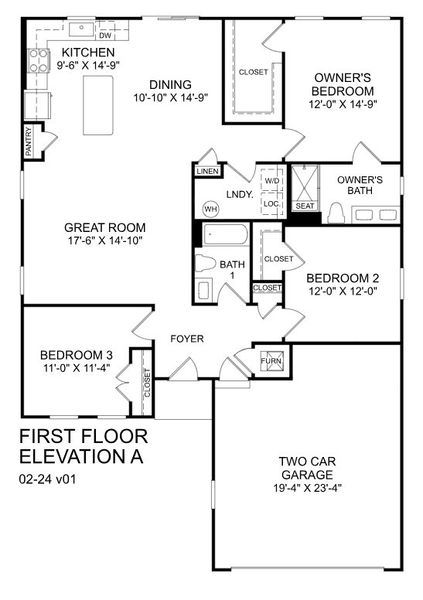 2D floor plan layout for the Grand Cayman by Ryan Homes in Claiborne Ridge, Landrum, SC (Image 2). 2D floor plan layout for the Grand Cayman by Ryan Homes in Claiborne Ridge, Landrum, SC (Image 2).