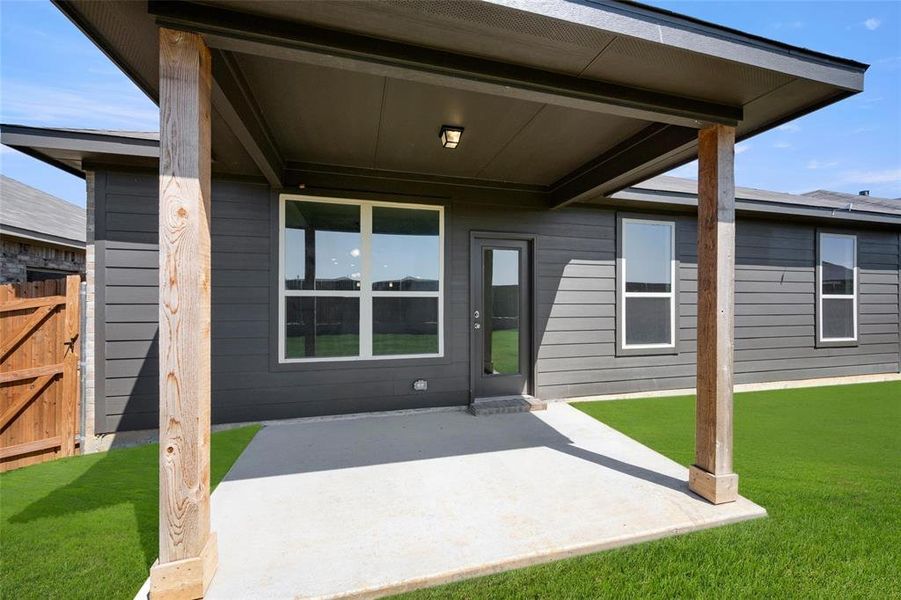 Front exterior of a new home in Baker Farms, Cleburne, TX, highlighting curb appeal (Image 1). Front exterior of a new home in Baker Farms, Cleburne, TX, highlighting curb appeal (Image 1).