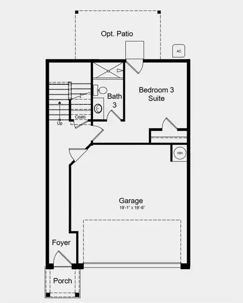 2D floor plan layout of this home in Rosewood Farm, Lawrenceville, GA (Image 3).