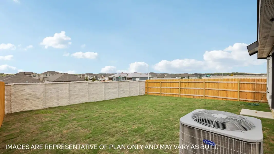 Exterior details and patio area of a home in Marigold, Kyle (Image 3).