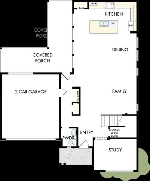 2D floor plan layout of this home in Easthaven at Bridgeland Central - Vision Collection, Cypress, TX (Image 3).