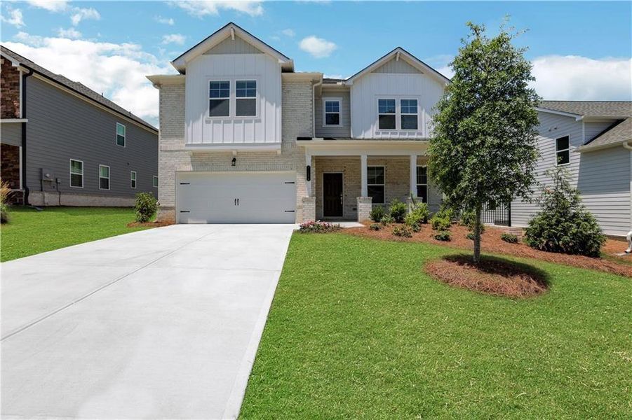 Front exterior of a new home in Bailey Fence, Dacula, GA, highlighting curb appeal (Image 1). Front exterior of a new home in Bailey Fence, Dacula, GA, highlighting curb appeal (Image 1).