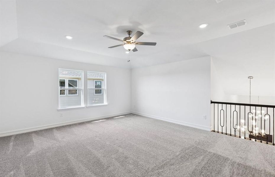 Spacious game room on second level