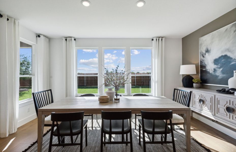 Dining area with large windows