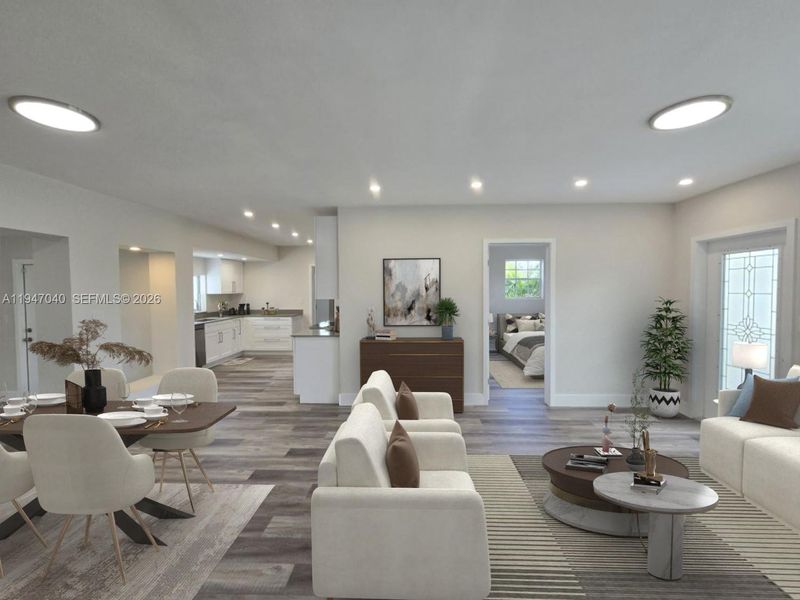 Furnished interior view inside a new home in , Miami (Image 6). Furnished interior view inside a new home in , Miami (Image 6).