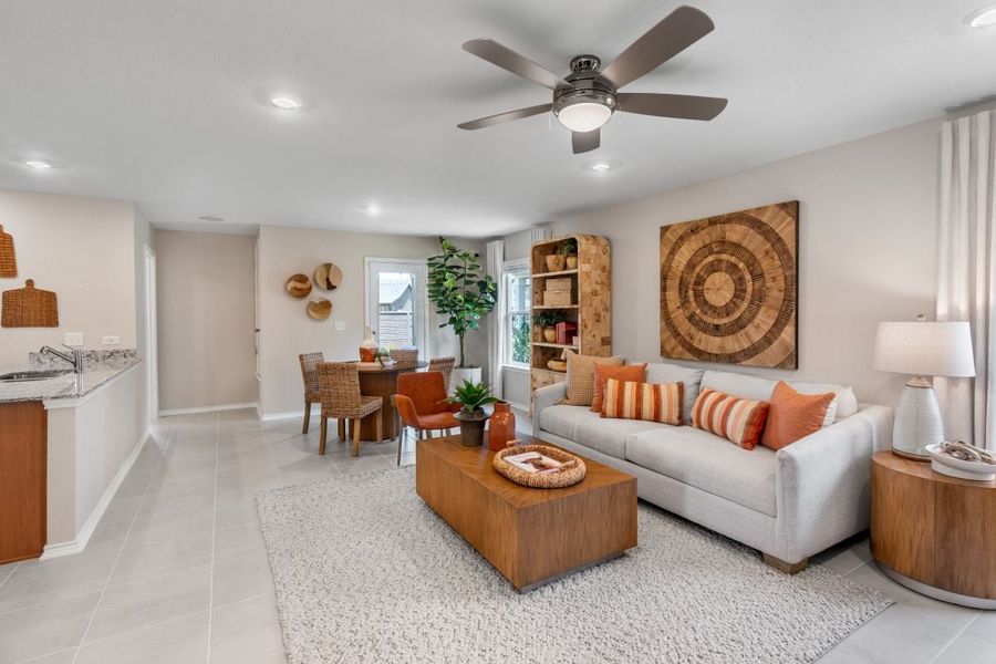 Representative furnished interior of a home built from the 1361 by KB Home in Watermill-Heritage Collection, Uhland (Image 5). Representative furnished interior of a home built from the 1361 by KB Home in Watermill-Heritage Collection, Uhland (Image 5).