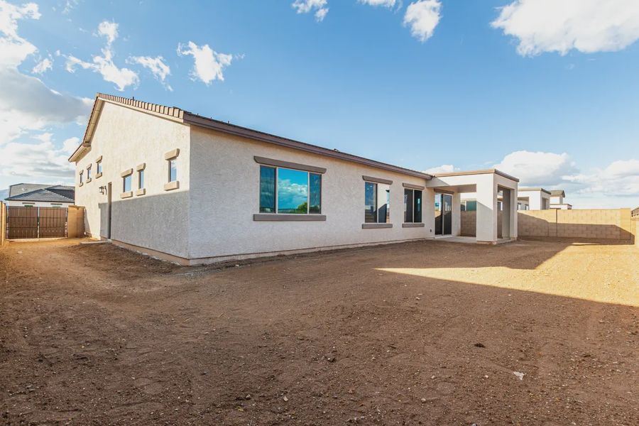 Exterior details and patio area of a home in Valencia at Granite Vista, Waddell (Image 21).