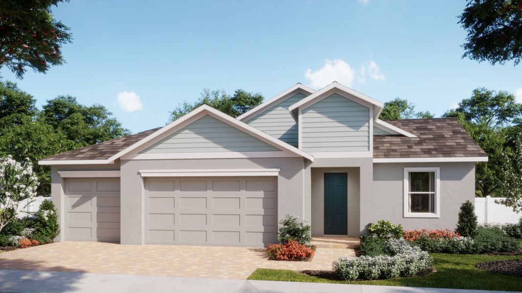 Representative exterior photo of a completed home built from the Meadowood by Risewell Homes in Country Club Estates, Palm Bay, FL (Image 18). Representative exterior photo of a completed home built from the Meadowood by Risewell Homes in Country Club Estates, Palm Bay, FL (Image 18).