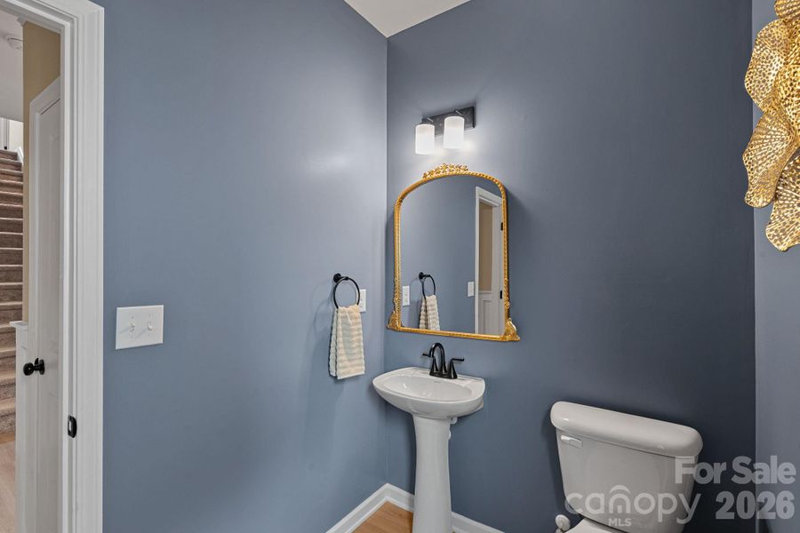 Powder bath on the main level. Powder bath on the main level.