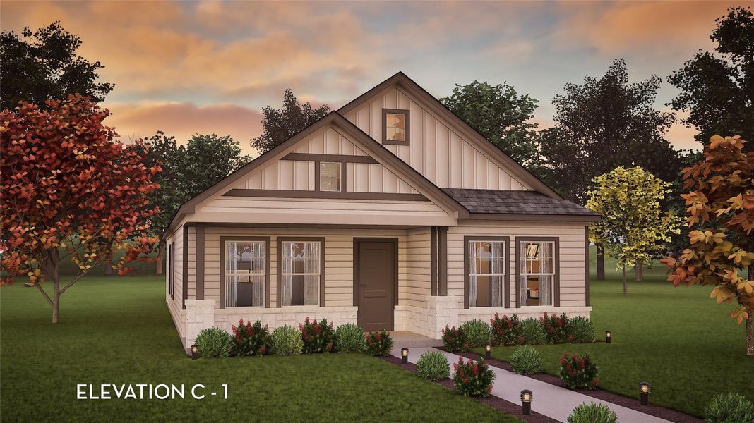 Front exterior of a new home in Austin Point, Richmond, TX, highlighting curb appeal (Image 1). Front exterior of a new home in Austin Point, Richmond, TX, highlighting curb appeal (Image 1).