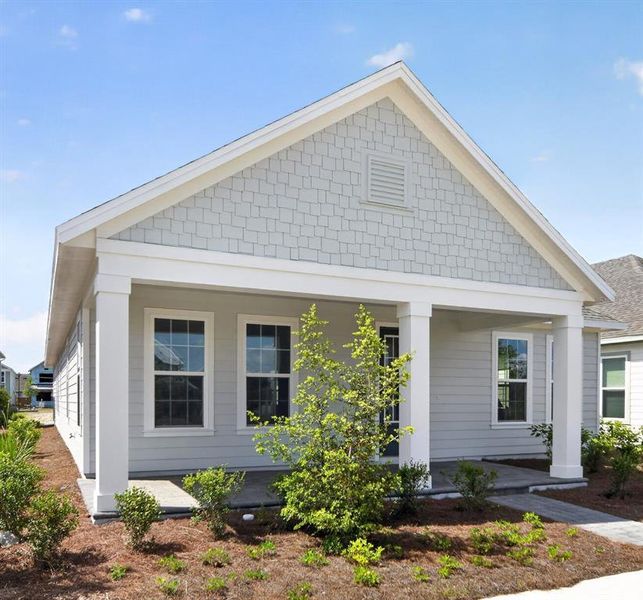Front exterior of a new home in Weslyn Park, St. Cloud, FL, highlighting curb appeal (Image 23).