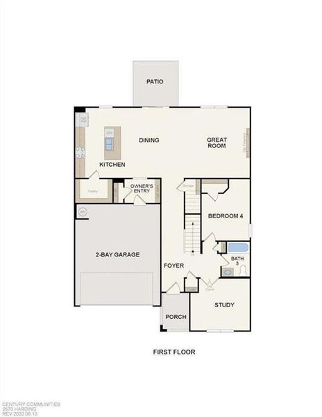 2D floor plan layout of this home in Walker Grove, McDonough, GA (Image 4).