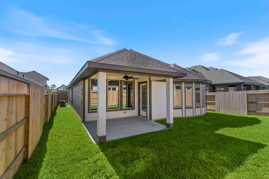Exterior details and patio area of a home in Grand Central Park, Conroe (Image 3). Exterior details and patio area of a home in Grand Central Park, Conroe (Image 3).