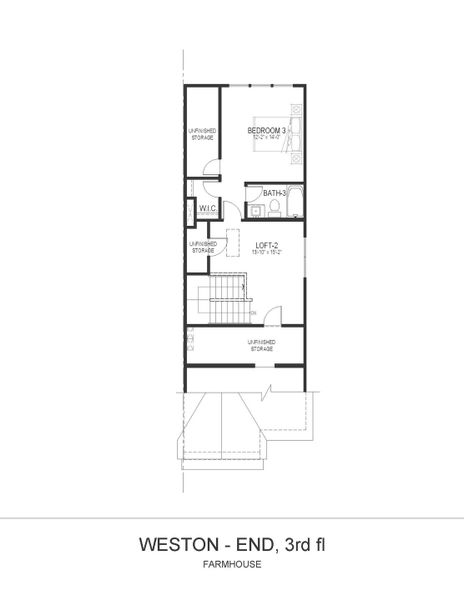 2D floor plan layout for the Weston by Baker Residential in Parc at Bradley Farm, Apex, NC (Image 4).