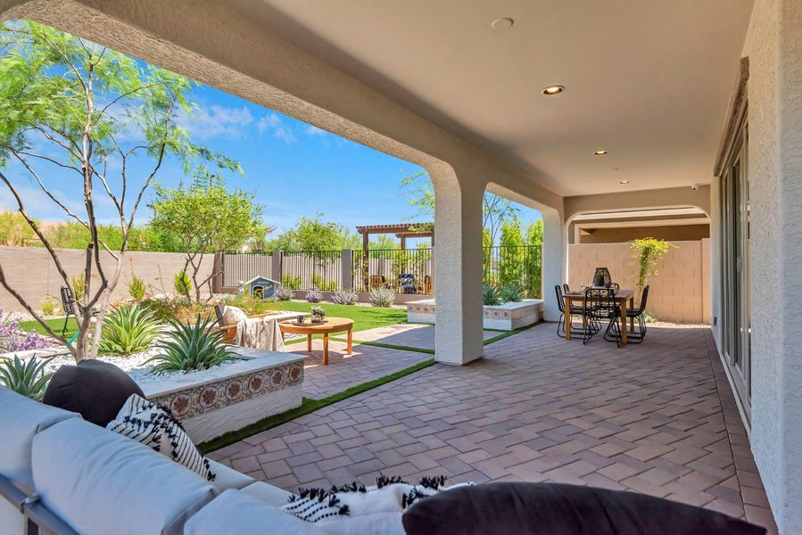 Exterior details and patio area of a home in Icon at Thunderbird, Glendale (Image 26). Exterior details and patio area of a home in Icon at Thunderbird, Glendale (Image 26).