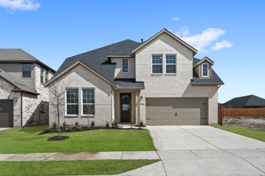 Representative exterior photo of a completed home built from the San Marcos by UnionMain Homes in Elevon, Lavon, TX (Image 23). Representative exterior photo of a completed home built from the San Marcos by UnionMain Homes in Elevon, Lavon, TX (Image 23).