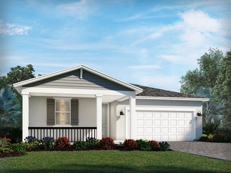 Front exterior of a new home in Brystol at Wylder - Reserve Series, Port St. Lucie, FL, highlighting curb appeal (Image 2).