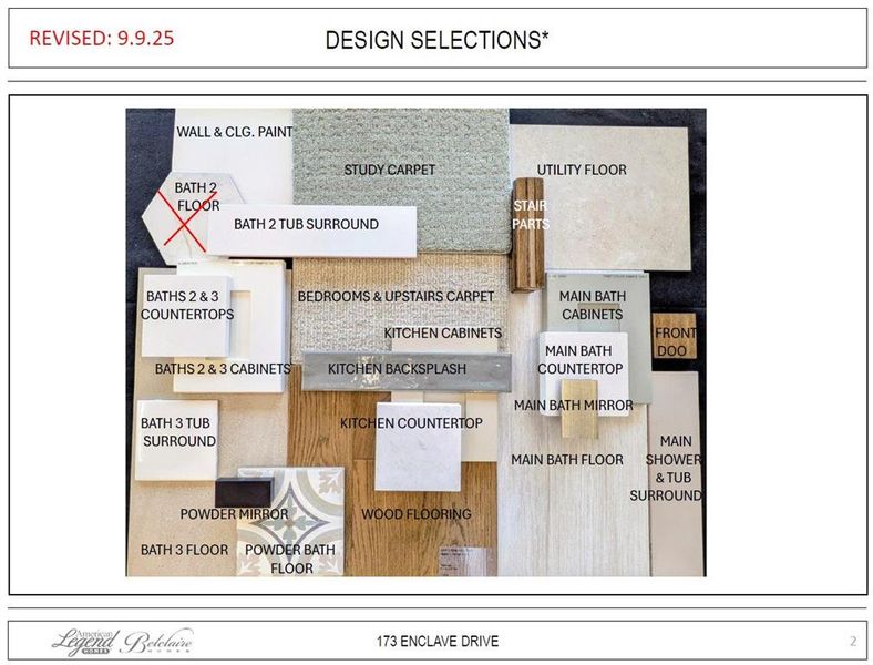 Representative photo of design selections for 173 Enclave