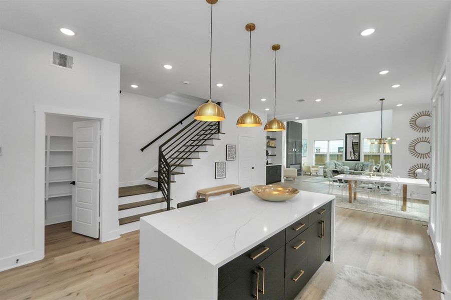 Custom cabinetry and spacious pantry