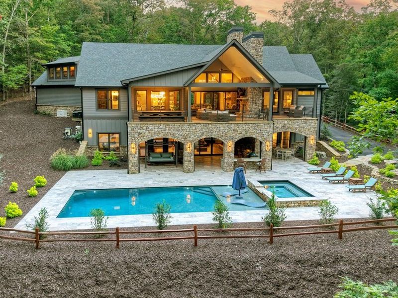 Front exterior of a new home in , Mineral Bluff, GA, highlighting curb appeal (Image 24).