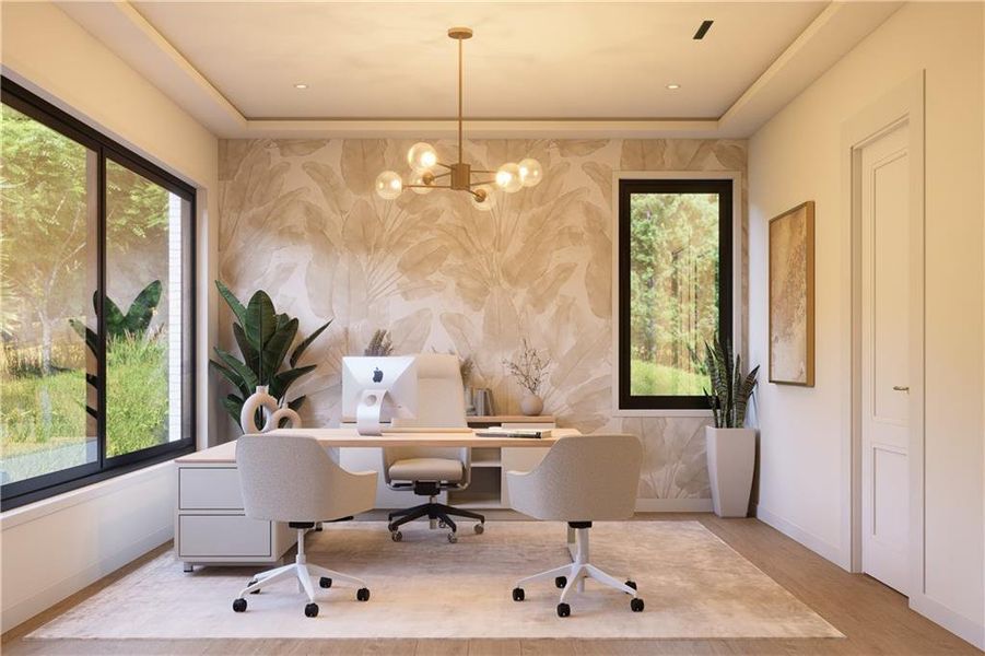 Furnished interior view inside a new home in , Suwanee (Image 9).