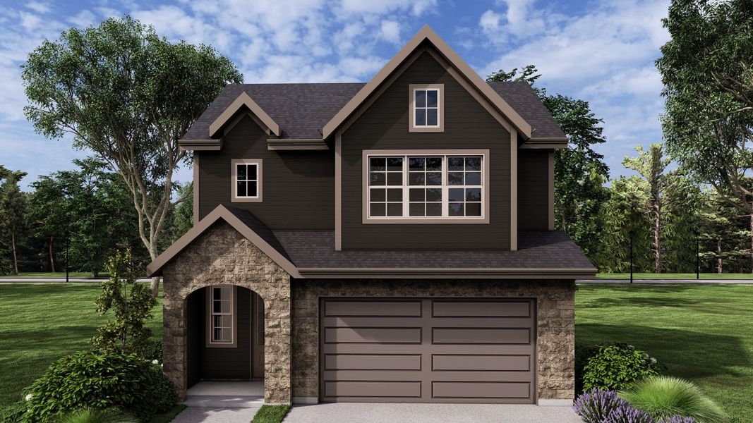 Representative exterior photo of a completed home built from the The Redwood by Greentech Homes LLC in Nature's Cove, Ooltewah, TN (Image 19).