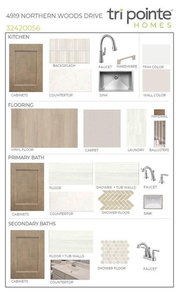 Sample of building materials used in homes in Woodson’s Reserve 45′, Spring (Image 3).