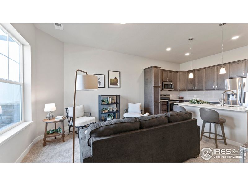 Great Room nto Kitchen - photos not of actual unit - finishes may vary Great Room nto Kitchen - photos not of actual unit - finishes may vary