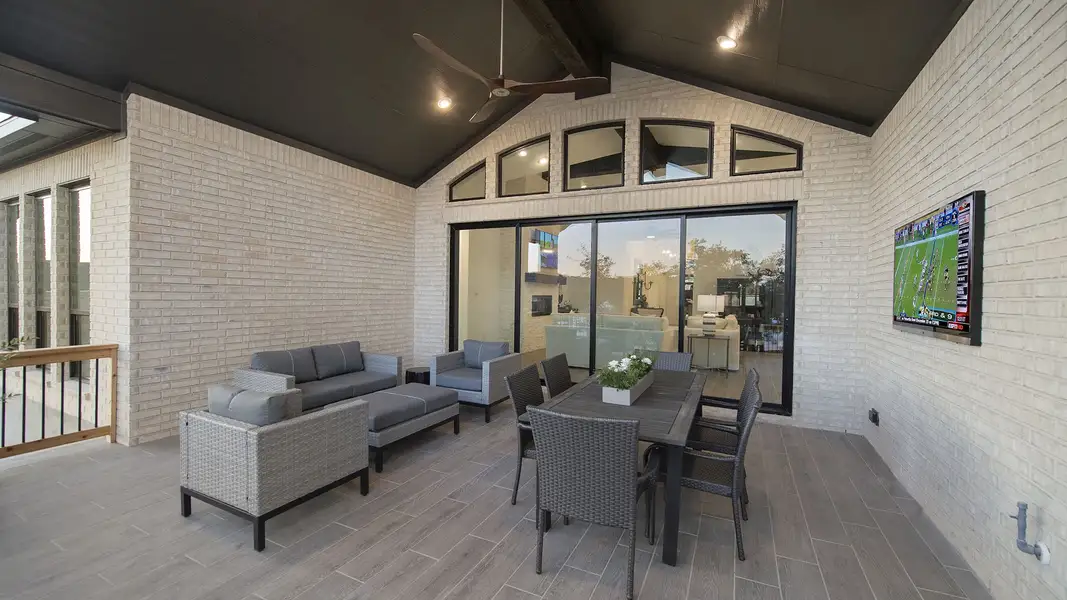 Exterior details and patio area of a home in Valencia, Manvel (Image 3). Exterior details and patio area of a home in Valencia, Manvel (Image 3).