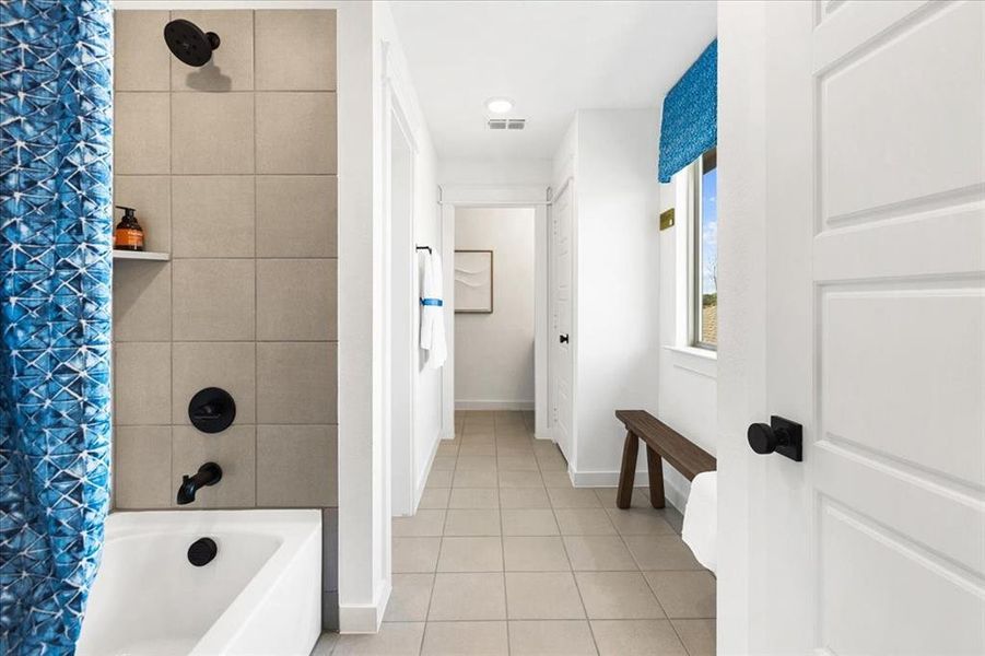 Furnished interior view inside a new home in Keeneland 50s, Aubrey (Image 23). Furnished interior view inside a new home in Keeneland 50s, Aubrey (Image 23).