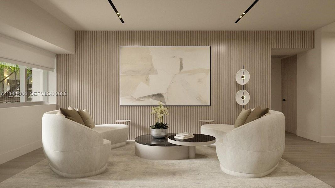 Furnished interior view inside a new home in , Miami Beach (Image 12).