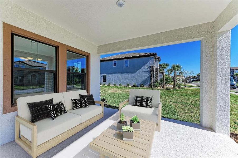 Exterior details and patio area of a home in Crosswind Ranch, Parrish (Image 2).
