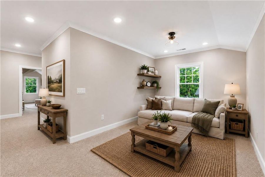 Furnished interior view inside a new home in Lake Arrowhead, Waleska (Image 16). Furnished interior view inside a new home in Lake Arrowhead, Waleska (Image 16).
