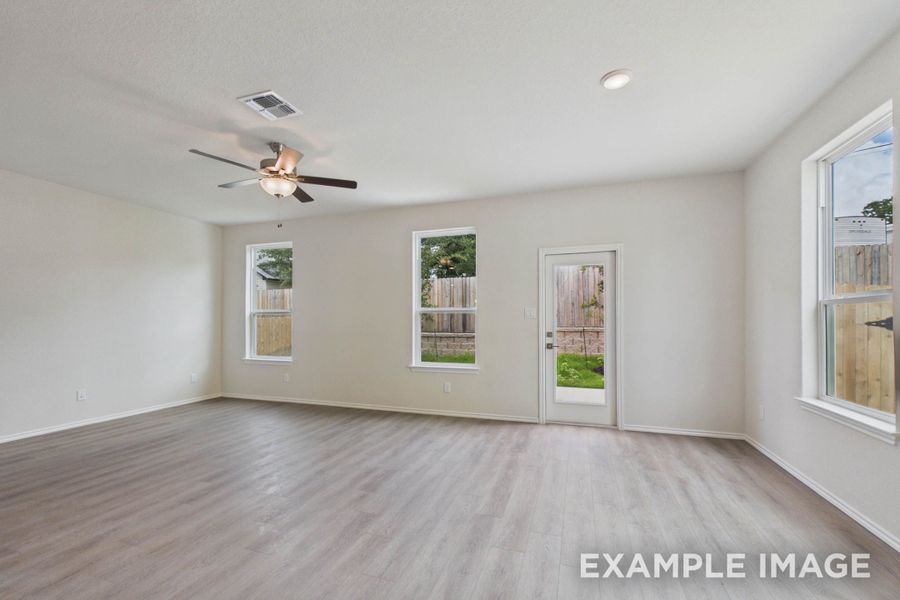 Representative unfurnished interior of a home built from the The Charlotte D by Davidson Homes LLC in Buffalo Way Villas, Houston (Image 14). Representative unfurnished interior of a home built from the The Charlotte D by Davidson Homes LLC in Buffalo Way Villas, Houston (Image 14).