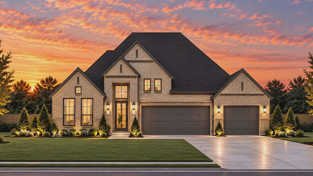 Representative exterior photo of a completed home built from the Sydney by Chesmar Homes in Crescent Bluff, Georgetown, TX (Image 1). Representative exterior photo of a completed home built from the Sydney by Chesmar Homes in Crescent Bluff, Georgetown, TX (Image 1).