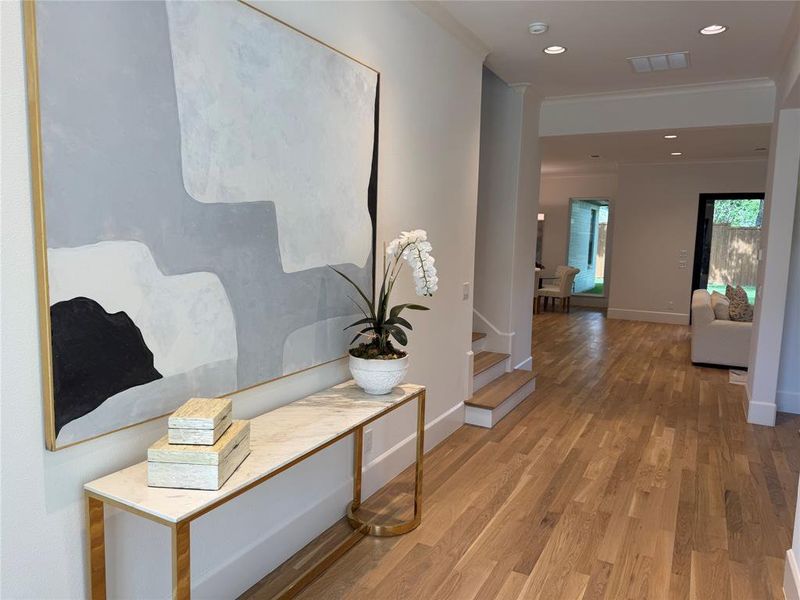 Entry Foyer leading to the Home Office & Family Room