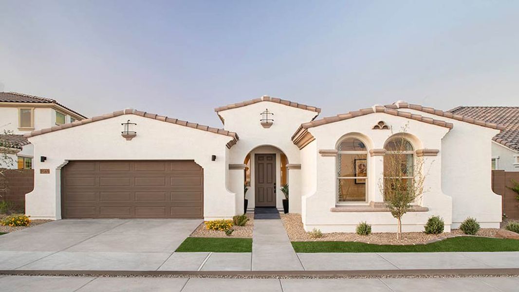 Representative exterior photo of a completed home built from the 45RM3 by Taylor Morrison in Almeria at Rancho Mercado, Surprise, AZ (Image 13). Representative exterior photo of a completed home built from the 45RM3 by Taylor Morrison in Almeria at Rancho Mercado, Surprise, AZ (Image 13).